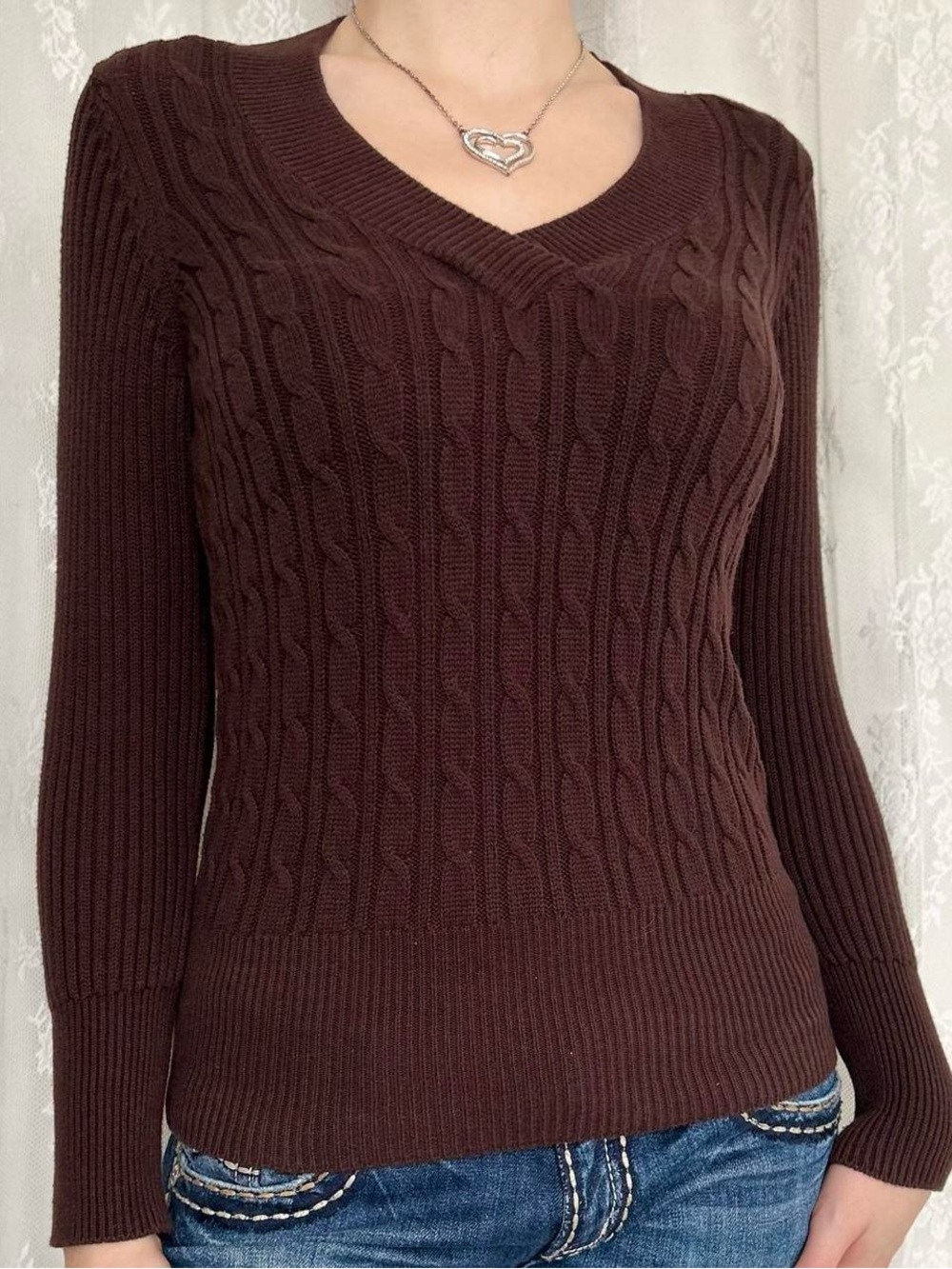 Y2K 2000s Brown Knit Sweater